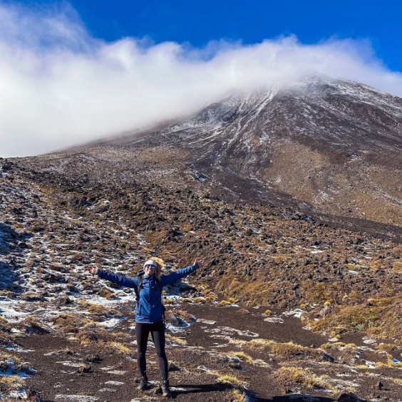 Rach on a volcano hike
